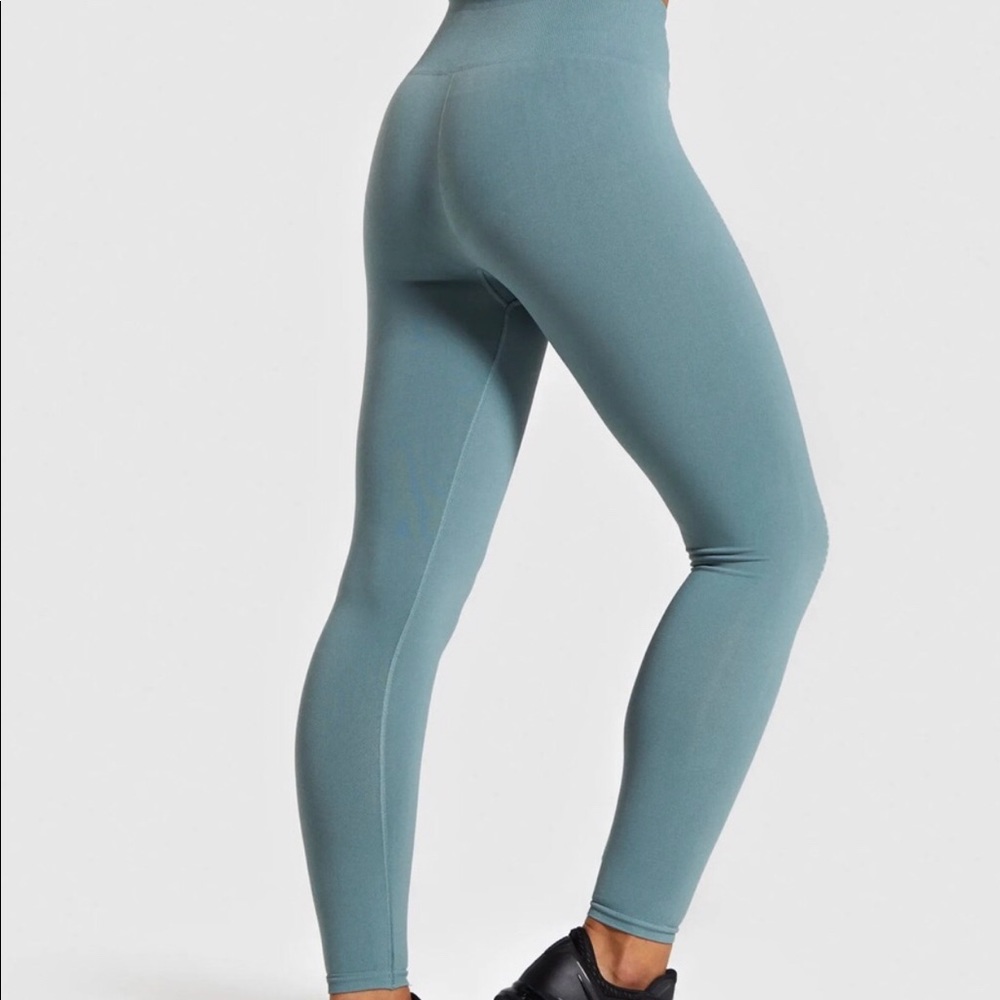 GYMSHARK lightweight seamless leggings turquoise sz S - Picture 11 of 11